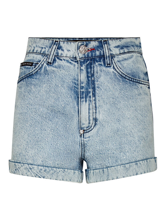PHILIPP PLEIN PHILIPP PLEIN Džínsové šortky 12033 Svetlo modrá Skinny Fit