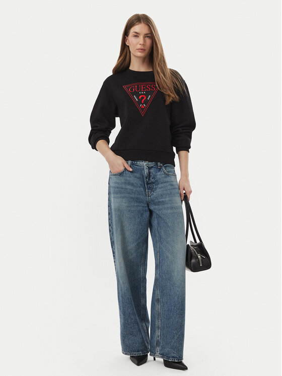 Guess Guess Bluza W6BQ16 K6064 Czarny Regular Fit