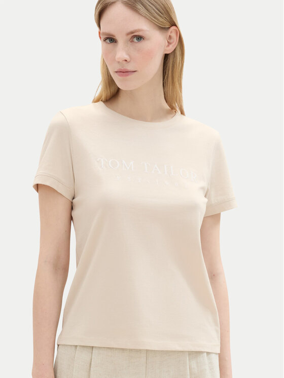 Tom Tailor Tom Tailor T-Shirt 1043695 Béžová Regular Fit