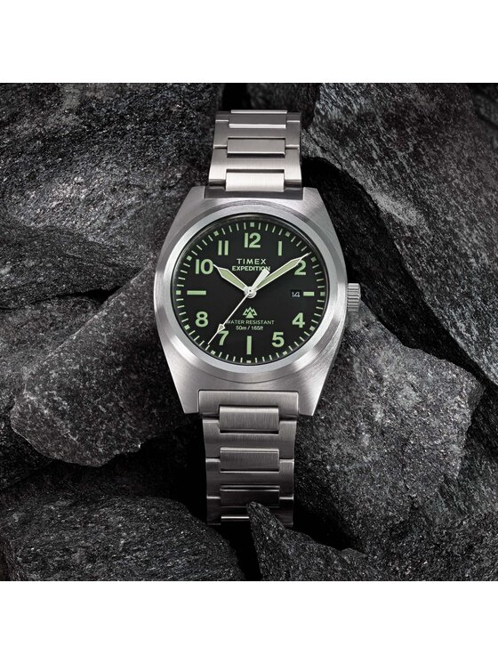 Timex Timex Zegarek TW2Y18300 Srebrny