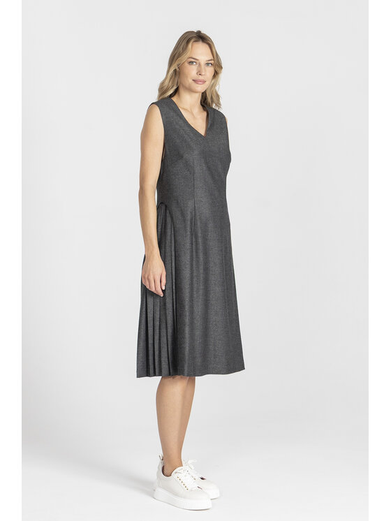 Deni Cler Milano Deni Cler Milano Sukienka codzienna W-DC-3069-E5-C5-88-1 Szary A-Line Fit