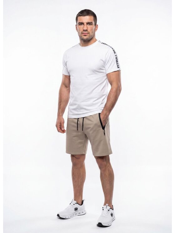 PITBULL PITBULL T-Shirt TAPE Biały Regular Fit