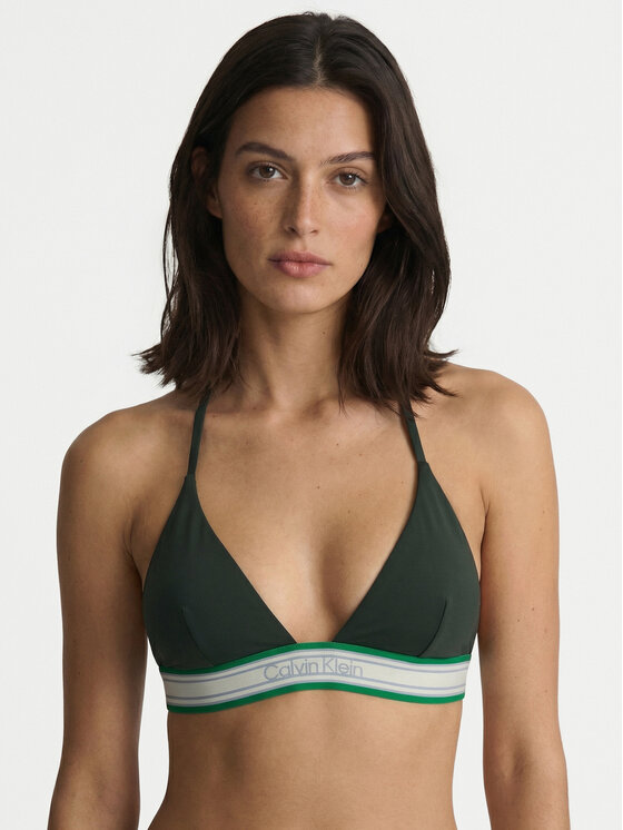 Calvin Klein Swimwear Bikini partea de sus LV00Q61214 Verde închis