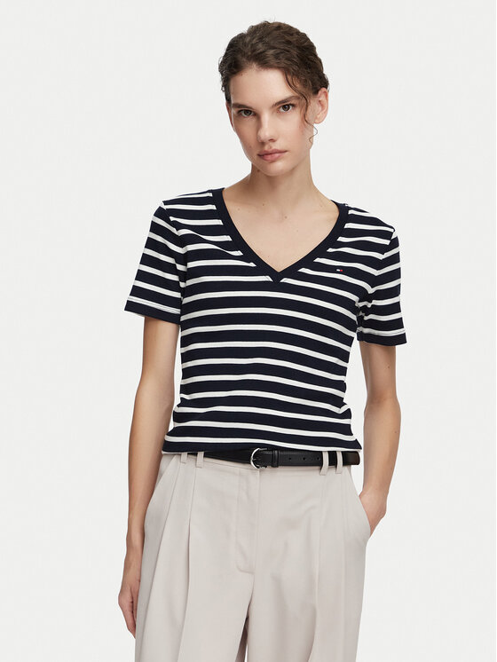 Tommy Hilfiger Tricou New Cody WW0WW40584 Bleumarin Slim Fit