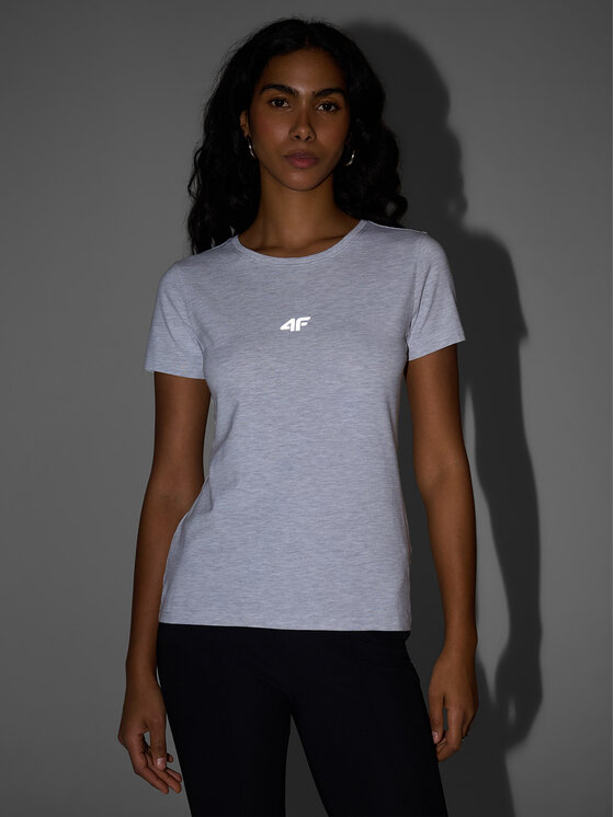 4F 4F T-Shirt NOS Szary jasny Slim Fit