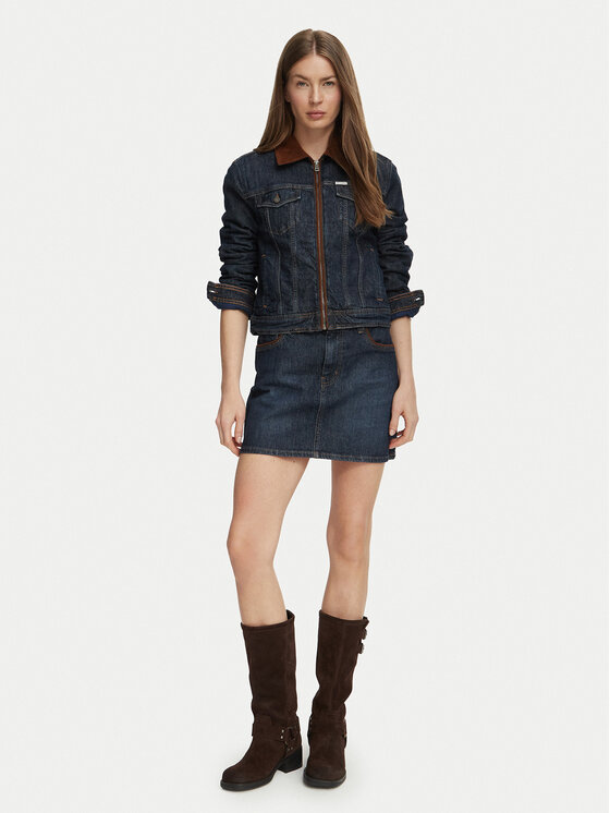 Guess Jeans Guess Jeans Jeans jakna W6BN02 D1811 Mornarsko modra Regular Fit
