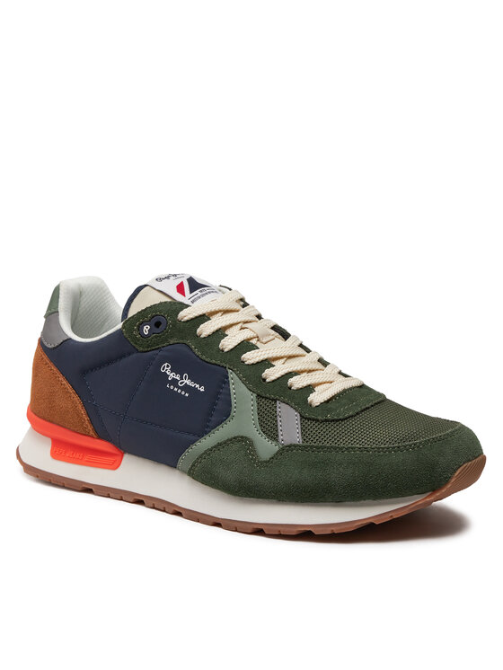 Pepe Jeans Pepe Jeans Sneakersy Brit Mix M PMS40006 Kaki