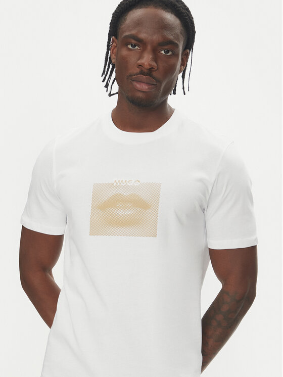HUGO HUGO T-Shirt Deterni 50544496 Biały Regular Fit