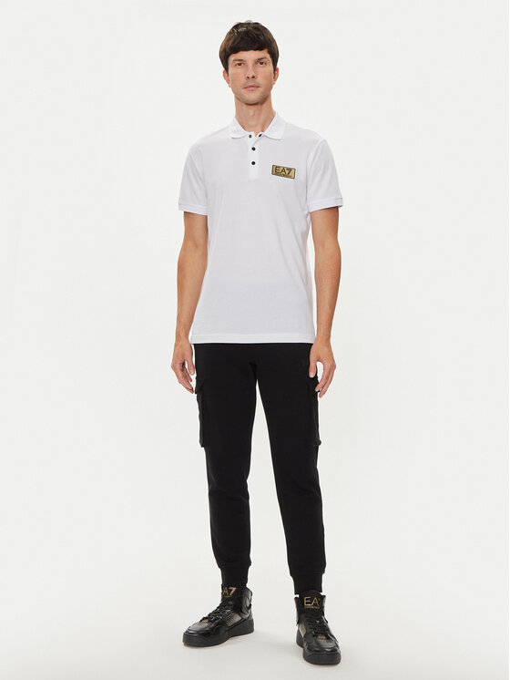 EA7 Emporio Armani EA7 Emporio Armani Тениска с яка и копчета 3DPF02 PJ5AZ 1100 Бял Regular Fit