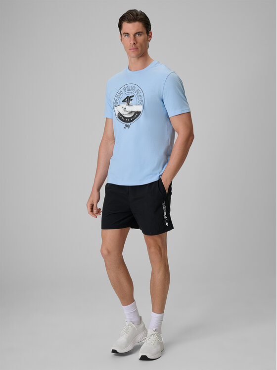 4F 4F T-Shirt CATCH THE WAVE Niebieski jasny Regular Fit