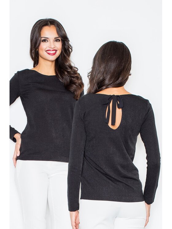 FIGL FIGL Sweter M244 Czarny Regular Fit