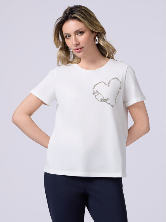 Oltre Oltre T-shirt G270J003988N011 Bianco Regular Fit