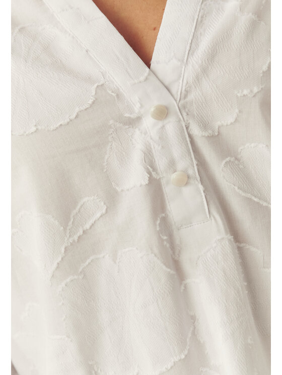 TATUUM TATUUM Blúzka NOXE Biela V-Neck Fit