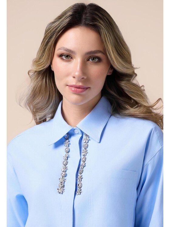 Oltre Oltre Camicia 5059R102923N004 Turchese Regular Fit