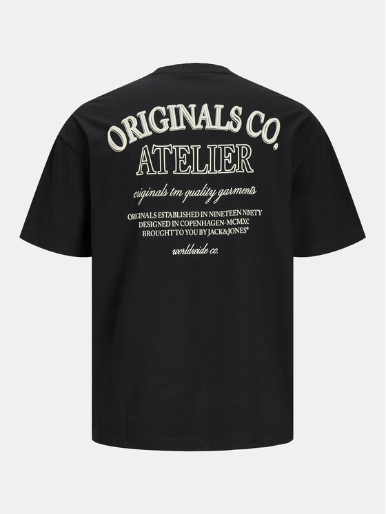 Jack & Jones Jack & Jones T-Shirt Santorini 12251776 Czarny Wide Fit