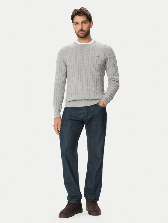 Gant Gant Sweter 8050601 Szary Regular Fit