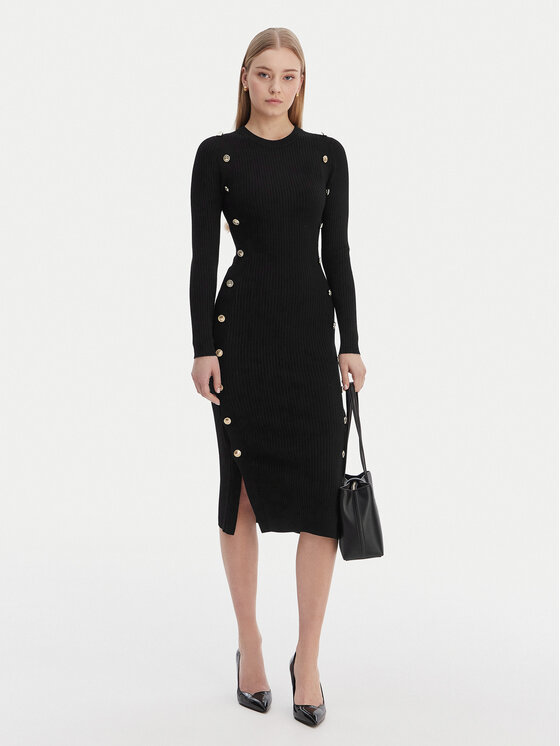 Guess Guess Trikotažinė suknelė W6RK06 Z2YJ2 Juoda Regular Fit