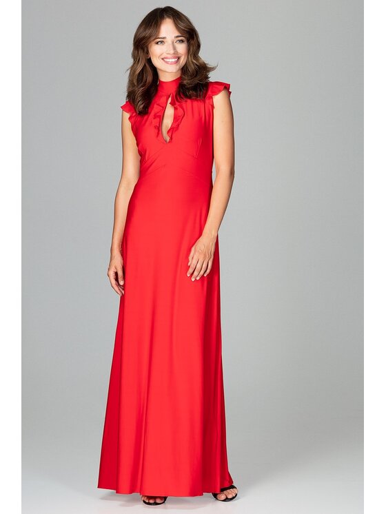 Lenitif Lenitif Vestito K486 Rosso Regular Fit