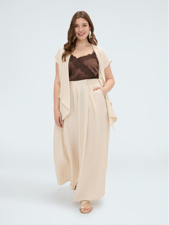 Fiorella Rubino Fiorella Rubino Spodnie materiałowe P015L002553N002 Kremowy Over Fit