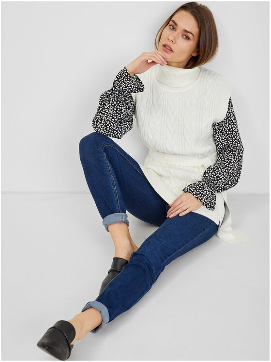Orsay Orsay Sweter 507494-029000__XS Écru Long Fit