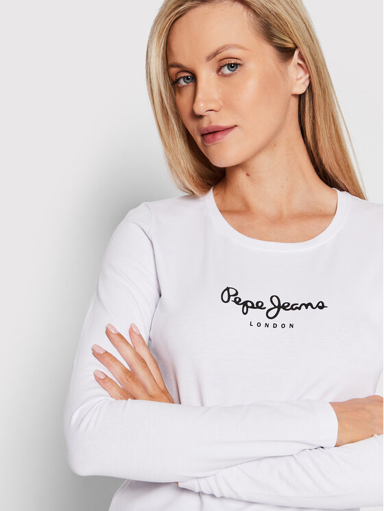 Pepe Jeans Pepe Jeans Majica New Virginia PL505203 Bijela Slim Fit