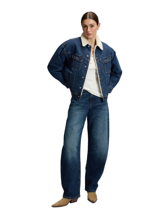 Lee Lee Kurtka jeansowa 112385716 Granatowy Relaxed Fit