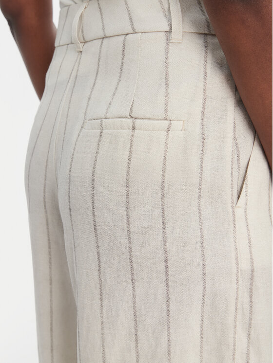 Eleh Eleh Bavlnené nohavice SS260272 Écru Relaxed Fit