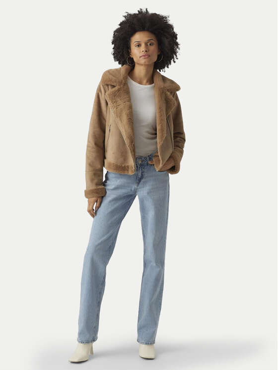 Vero Moda Vero Moda Ovčje usnje Peggy 10290150 Rjava Regular Fit