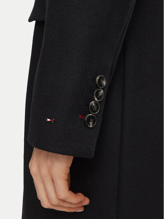 Tommy Hilfiger Tommy Hilfiger Вълнено палто Classic WW0WW51525 Черен Regular Fit