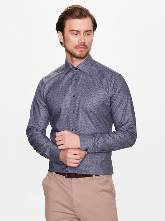 Camicia 100003873 Blu scuro Slim Fit
