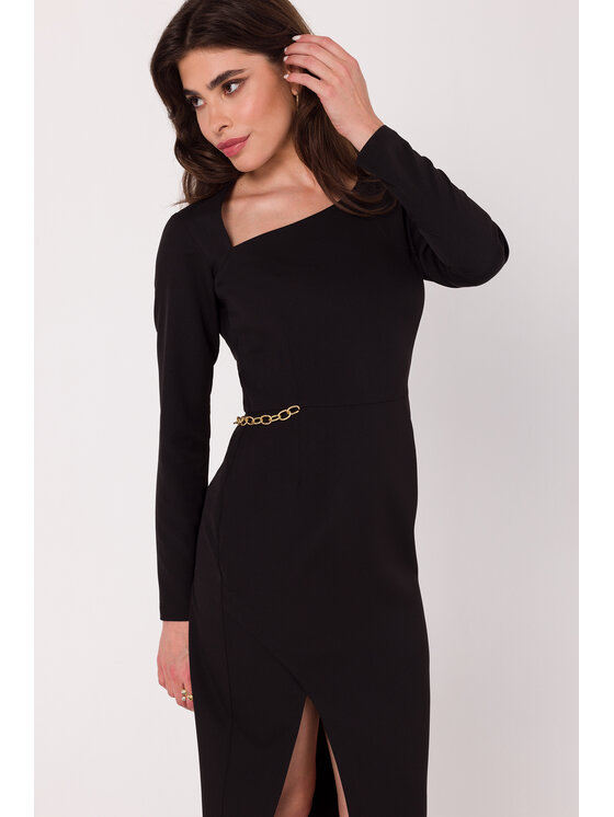 Makover Makover Každodenné šaty K178 Čierna Modern Fit
