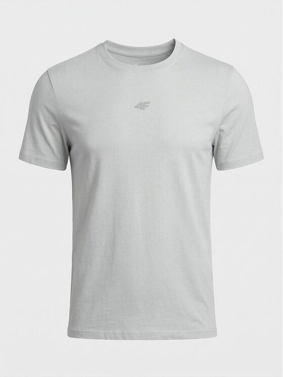 4F 4F T-Shirt 4FWSS26TTSHM3947-27S Szary jasny Regular Fit
