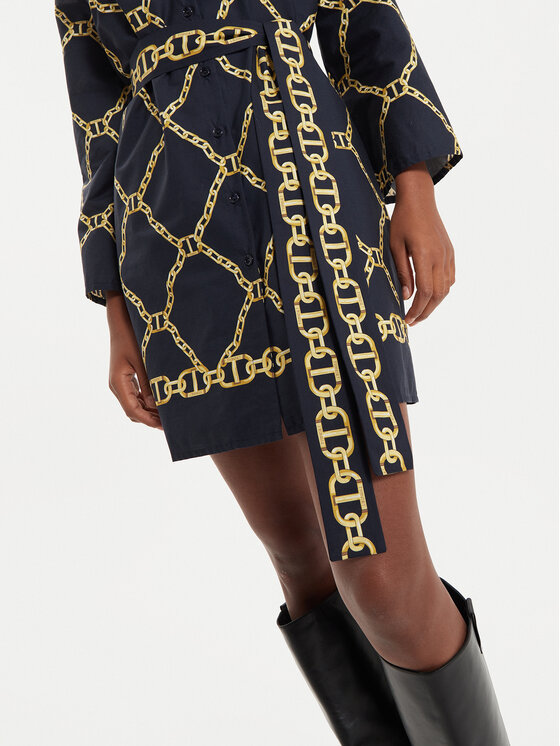 TWINSET TWINSET Rochie tip cămașă 241TP2733 Bleumarin Straight Fit