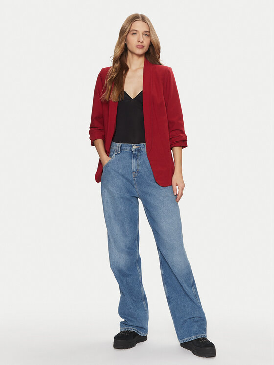 Pieces Pieces Marynarka Bosella 17090996 Czerwony Regular Fit