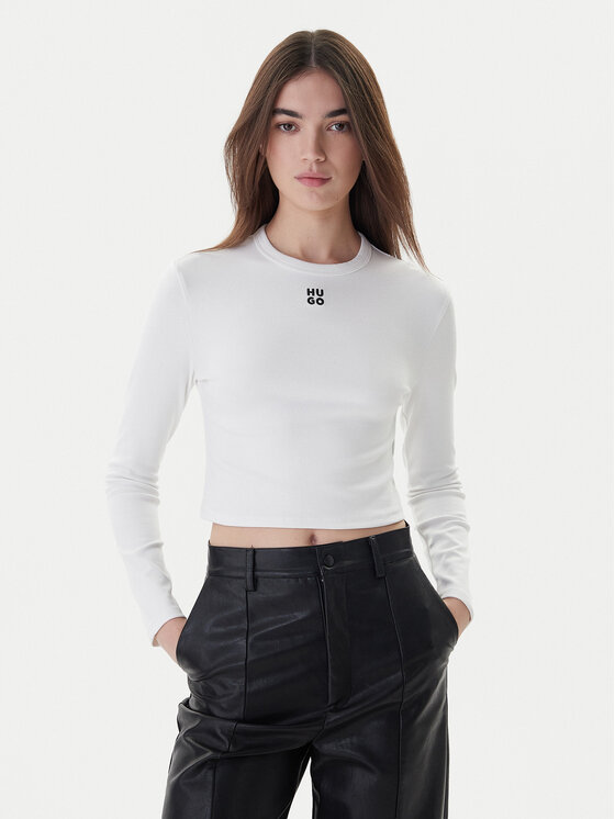 HUGO Hugo Särkpluus Dafilomena_3 50518378 Valge Slim Fit