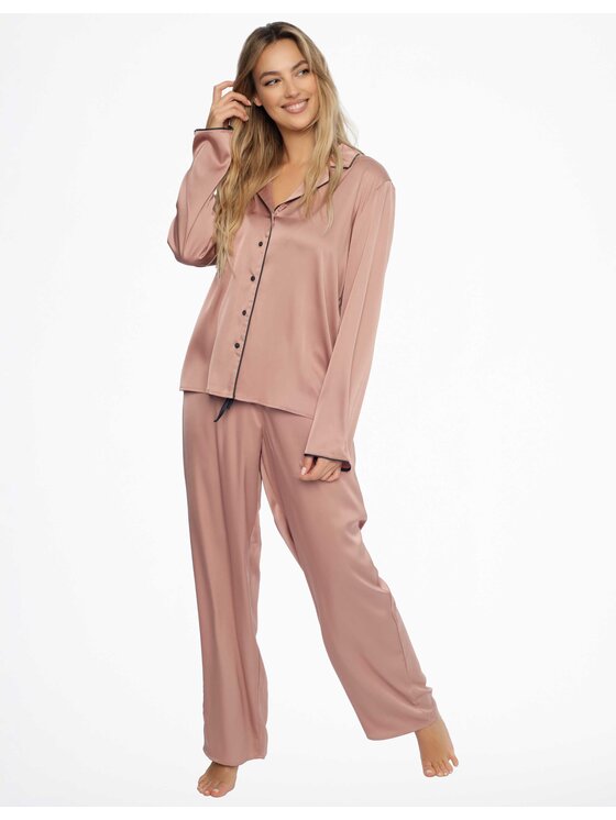 Esotiq Esotiq Piżama 41490-39X Różowy Loose Fit