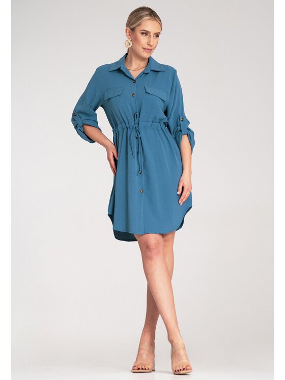 FIGL FIGL Vestito chemisier M1131 Blu Shirt Fit