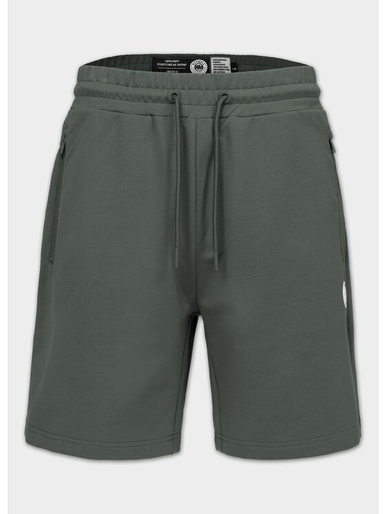 PITBULL PITBULL Szorty materiałowe SMALL LOGO NUGGET Zielony ciemny Regular Fit