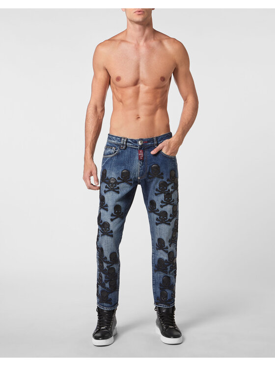PHILIPP PLEIN PHILIPP PLEIN Jeansy 13995 Světle modrá Slim Fit