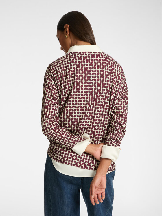 Elena Mirò Elena Mirò T-shirt G312Z100502N002 Bordeaux Boxy Fit