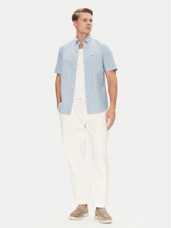 Tommy Hilfiger Tommy Hilfiger Cămașă Heritage MW0MW36272 Albastru celest Regular Fit