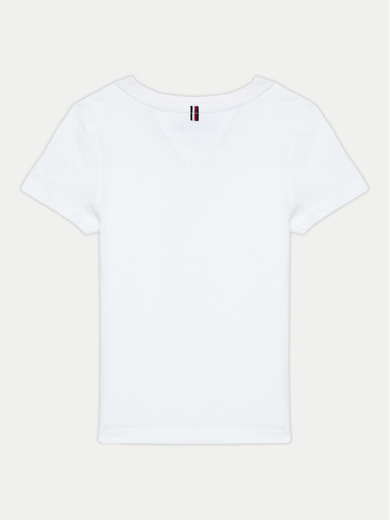 Tommy Hilfiger Tommy Hilfiger T-Shirt KB0KB04140 S Biały Regular Fit