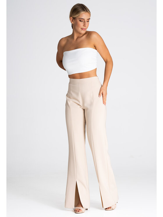 FIGL FIGL Dámske nohavice M955 Béžová Regular Fit