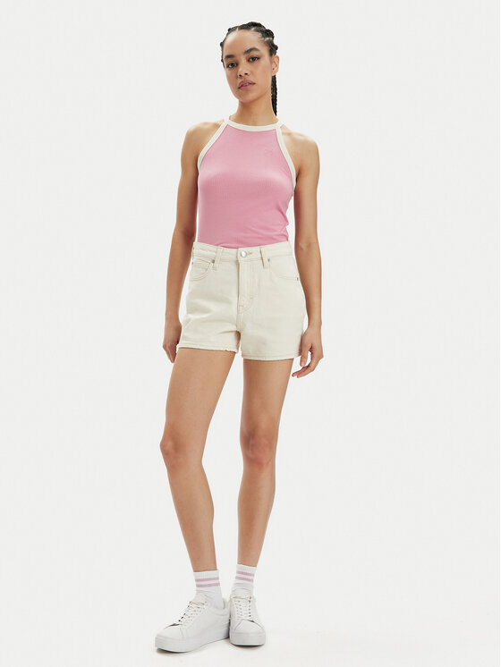 Lee Lee Džínsové šortky Carol112348984 Écru Regular Fit