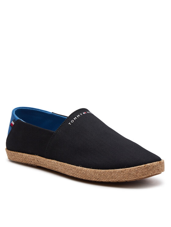 Tommy Hilfiger Tommy Hilfiger Espadrilky Hilfiger Espadrille Core Textile FM0FM04981 Čierna