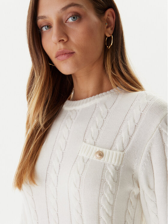 Guess Guess Trikotāžas kleita W5BK46 Z1192 Écru Regular Fit