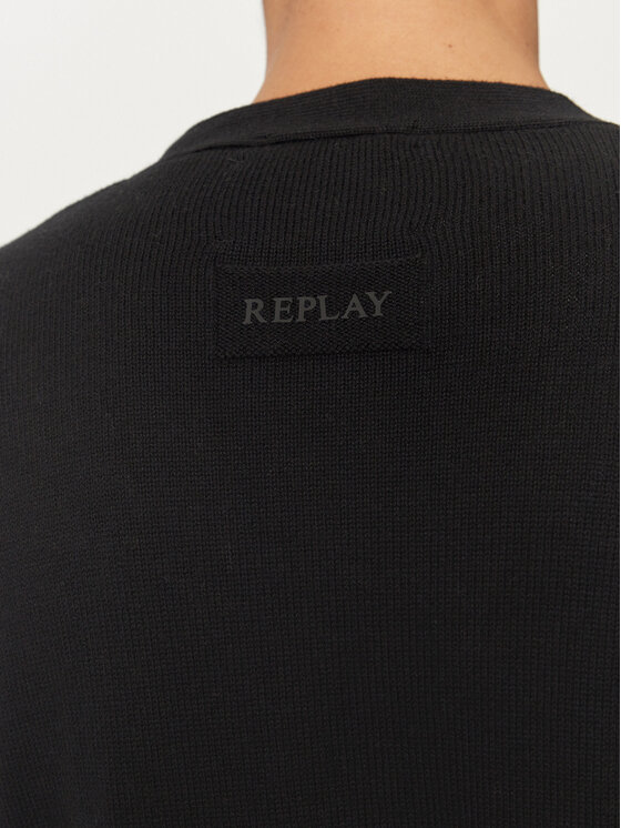 REPLAY REPLAY Kardigan UK4456.000.G23138B Czarny Regular Fit