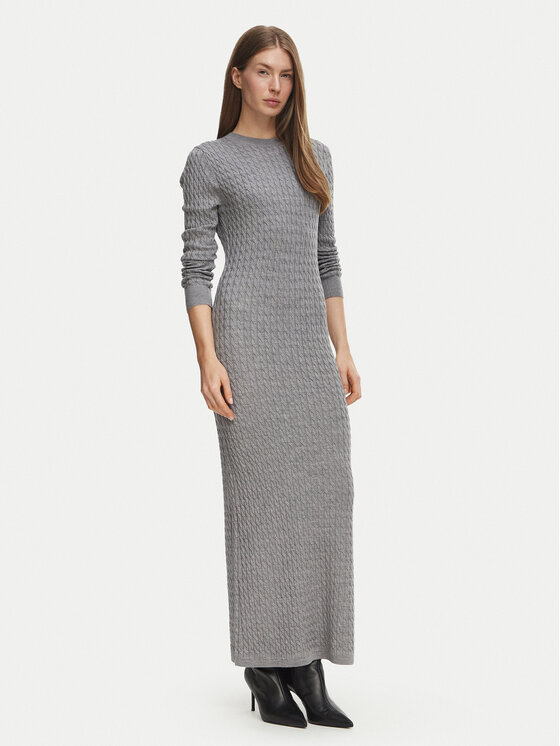 Tommy Hilfiger Tommy Hilfiger Strickkleid CableWW0WW52320 Grau Regular Fit