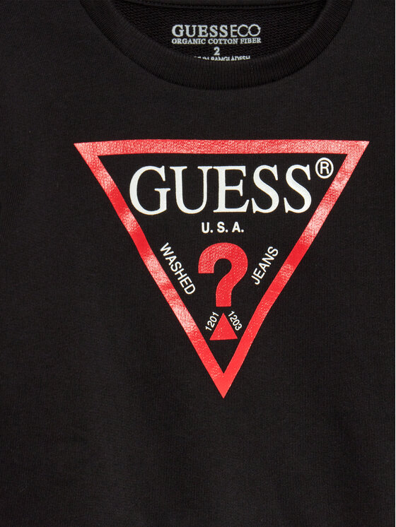 Guess Guess Majica dugih rukava N73Q10 KAUG0 Crna Regular Fit