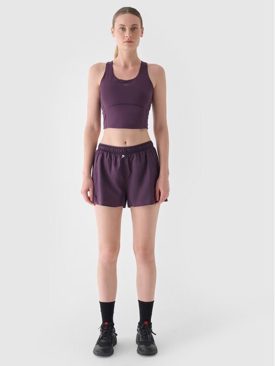 4F 4F Top 4FWAW24TFTSF1067-50S Fioletowy Slim Fit